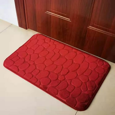YOLOKE Embossed Memory Foam Bath Rug - Water Absorbent, Washable, Non-Slip Bathroom Mat - Thick, Soft, and Comfortable Carpet for Shower Area