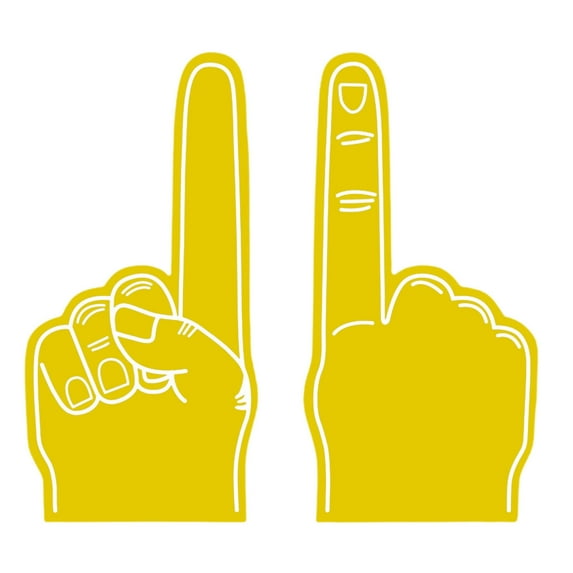 YOLOKE Giant Foam Finger, DIY Blank Foam Hand Cheerleading Foam Fingers for Sports Cheer School Spirit Craft Foam Hands Team Finger Foam Hand for Events Games(Yellow)