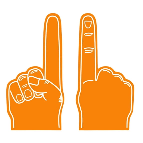 YOLOKE Giant Foam Finger, DIY Blank Foam Hand Cheerleading Foam Fingers for Sports Cheer School Spirit Craft Foam Hands Team Finger Foam Hand for Events Games(Orange)