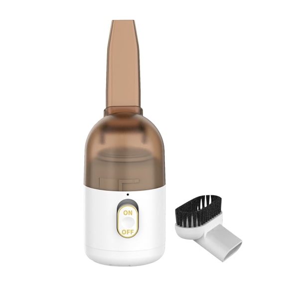 YOLOKE Suction Desktop Vacuum Cleaner, Desktop Mini Handheld Vaccum, USB Rechargeable Mini Dust Sweeper, with Brush Handheld Cordless Silent Portable Dust Cleaner for Office Car(White)