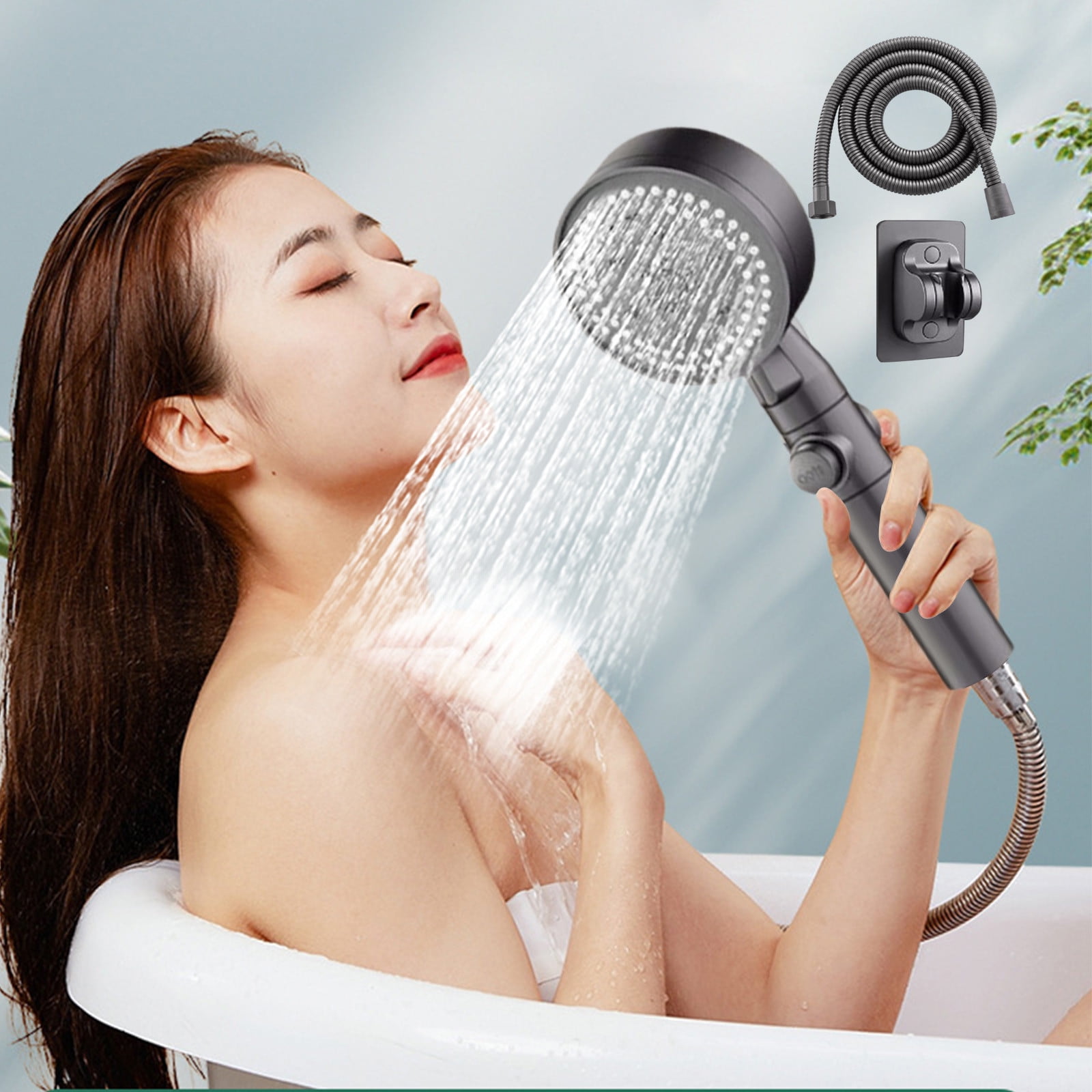 YOLOKE High Pressure Handheld Shower Head with On Off Switch, Chrome