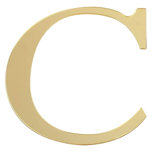 Yoloke 3D Gold Acrylic Mirror Letters Wall Stickers - Self-Adhesive Alphabet Art Decals for Living Room, Bedroom, Kitchen - Stylish Wall Decoration (Letter C)