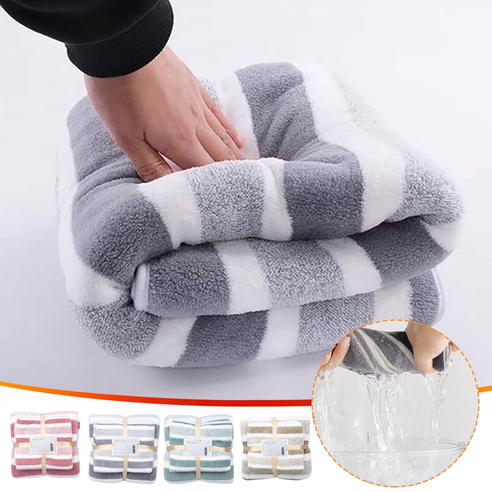 YOLOKE Microfiber Bath Towels, Lightweight, Absorbent, Super Fluffy and ...
