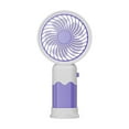 thumbnail image 1 of YOLOKE Mini Handheld Fan Portable, USB Rechargeable Battery Powered Fan with Base, 4 Modes for Home Office Bedroom and Outdoor travel(Purple), 1 of 5