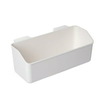 YOLOKE Multi-Purpose White ABS Wall-Mounted Hanging Organizer Basket for Kitchen and Bathroom, Space-Saving and Easy to Install