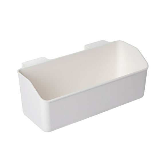 YOLOKE Multi-Purpose White ABS Wall-Mounted Hanging Organizer Basket for Kitchen and Bathroom, Space-Saving and Easy to Install