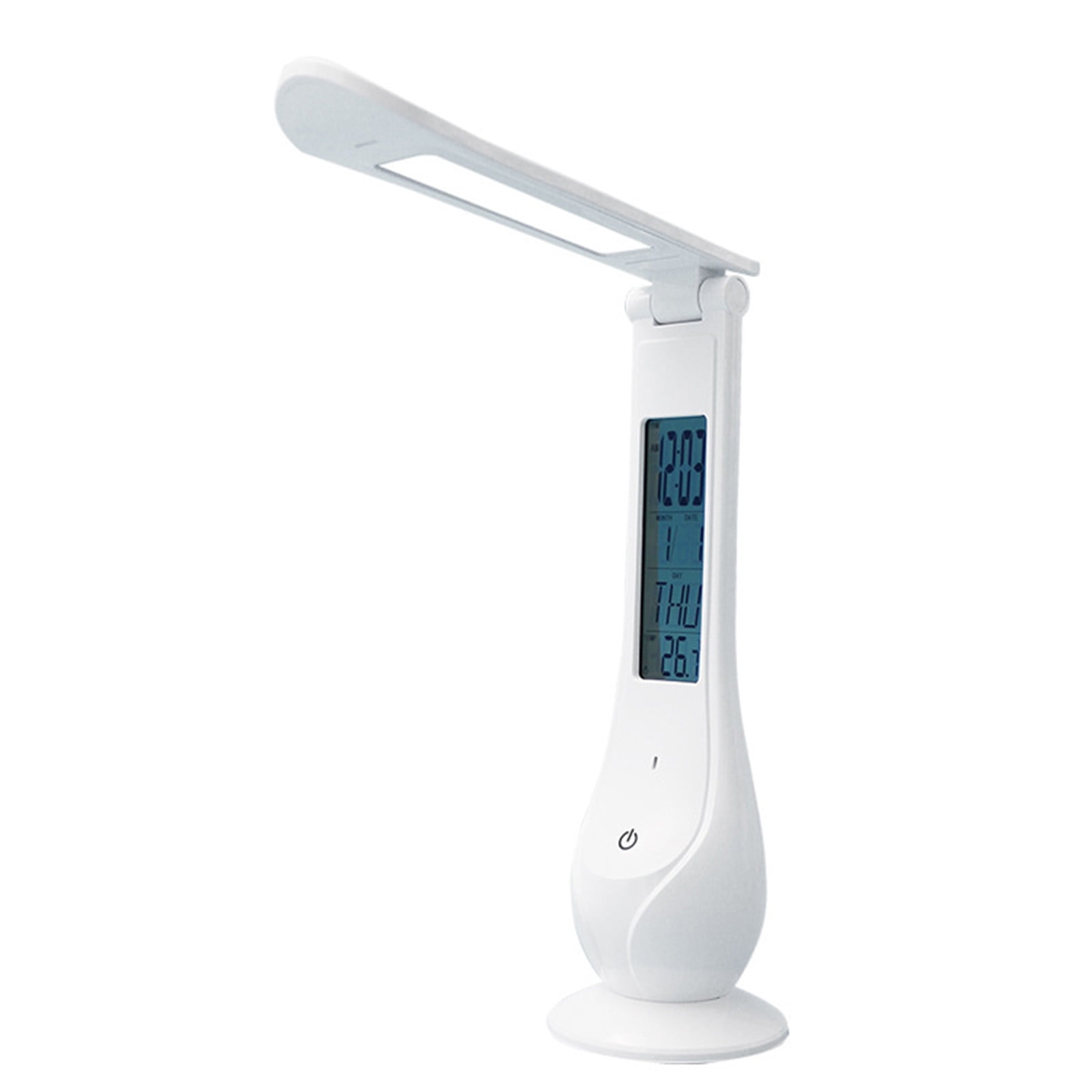 YOLOKE New LED Desk Lamp with Electronic Clock Foldable, Rechargeable