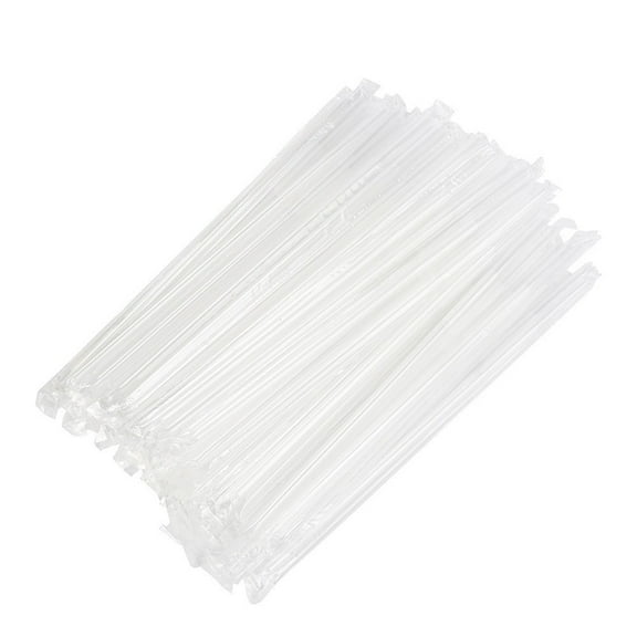 YOLOKE Pack of 100 Disposable Plastic Straws, Reusable Drinking Cocktail Stirrers Coffee Long Smoothie Flexible Sticks Milkshake Drink Kids Bulk Bendable Stirrer Bendy Party Birthday