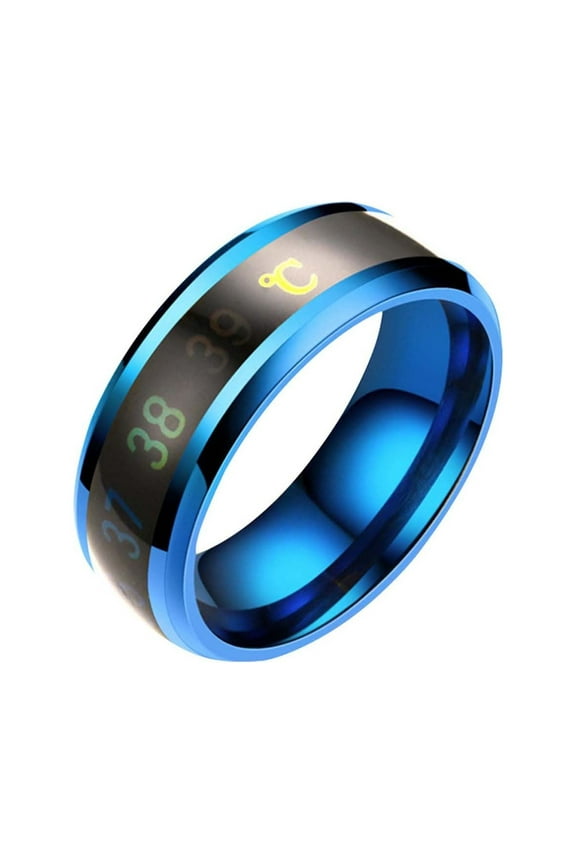 YOLOKE Smart Steel Band Body Temperature Ring - Digital Thermometer for Fahrenheit Measurement on Finger