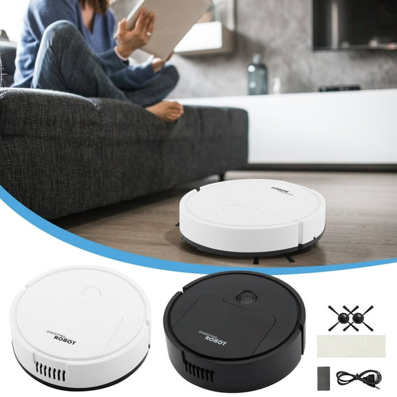 YOLOKE Smart Sweeping Robot, Wet and Dry Cleaning Machine, Mini Vacuum Cleaner for Deep Home Cleaning(Black)