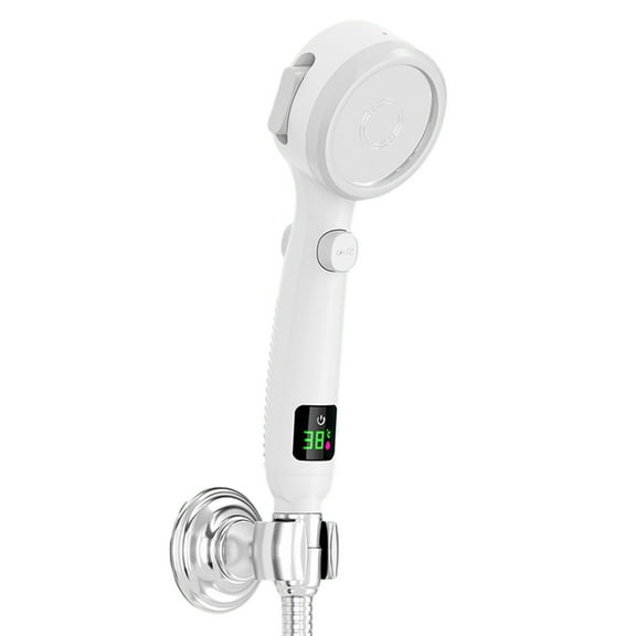 YOLOKE Turbocharged Shower Head with Water Heater Filter - 4 Bathing Modes and Intelligent Digital Display, One Pressurised Water Stop Function for an Elevated Home Bath Experience