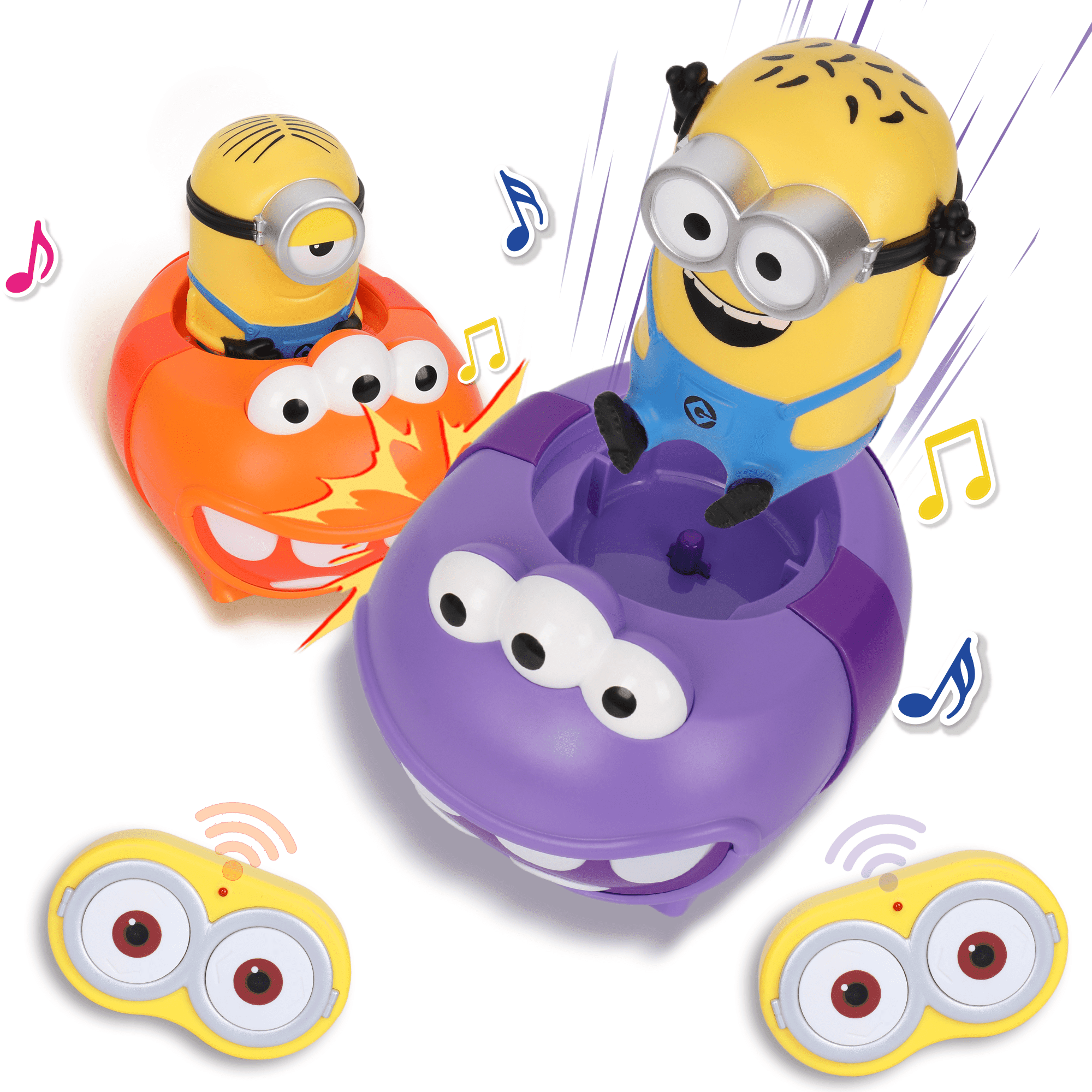 YOLOPARK Minions 2 PC Remote Control Car,Despicable Me RC Bumper Cars with Light & Sound Effect, Kids Toy for Boys and Girls