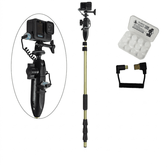 YOLOtek PowerStick 53" Bundle - Fishing Boat Mount With Constant Power. Works With All Model of GoPro & Other Action Camera - Veteran Owned