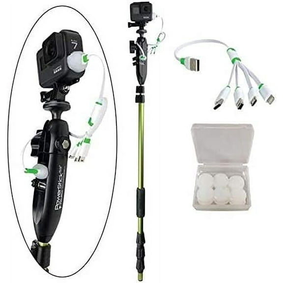 YOLOtek PowerStick 53" Bundle - Fishing Boat Mount With Constant Power. Works With All Model of GoPro & Other Action Camera - Veteran Owned