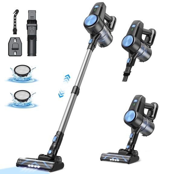 YOMA Cordless Vacuum Cleaner, 6 in 1 Lightweight Handheld&Stick Vacuum for Home Hard Floor Carpet Pet Hair