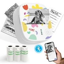 Mini Portable Sticker Printer XenGro, Mini Thermal Printer with 4 Rolls Paper, Bluetooth Inkless Printpods, Pocket Label Maker Suitable for Creative Kids DIY, Diaries, Photos, Study Notes