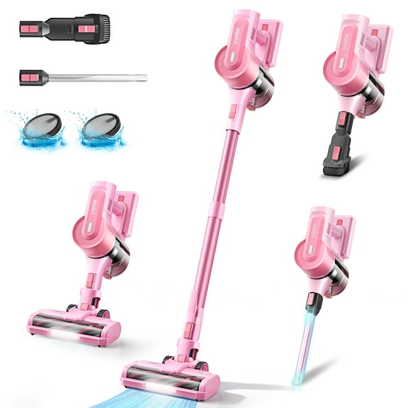 YOMATECH Cordless Vacuum Cleaner, 30Kpa/365W Powerful Stick Vacuum, 6 in 1 Lightweight Vacuum Cleaners for Home Hardfloor Carpet Pet Hair