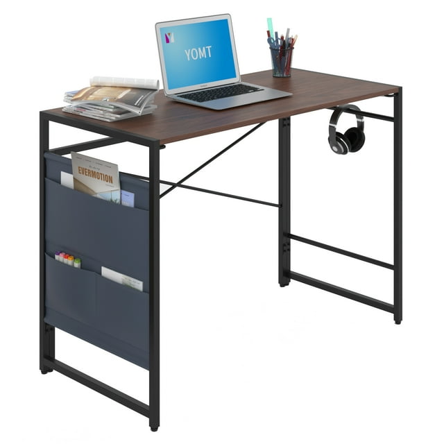 YOMT 40" Rustic Home Office Folding Computer Desk Laptop Desk