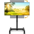 thumbnail image 1 of YOMT Modern Metal Small Rolling TV Cart Stand for 13 to 43 inch TVs Black, 1 of 9