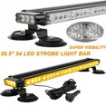 thumbnail image 1 of YOMTOVM 28" 54LED Amber Emergency Vehicle Strobe Light Bar Rooftop Double Side Warning Traffic Advisor, Amber, 1 of 7