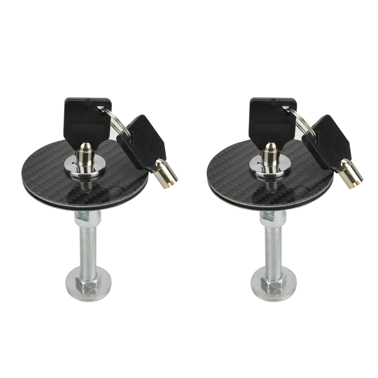 YOMTOVM 2Pcs Carbon Fiber Racing Mount Lock Hood Pins Latch Key