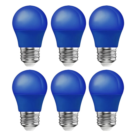 YOMUZ A15 Blue LED Light Bulbs, 5W (40W Equivalent), E26 Medium Base, CRI80+ 480LM, Flicker-Free, Indoor Outdoor Holiday Party Home Decoration, 6 Pack