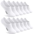 thumbnail image 1 of YOMYM Womens Athletic No Show Socks Low Cut Non-Slip Thin Liner Socks Invisible Hidden Socks for Flats, White, 1 of 7
