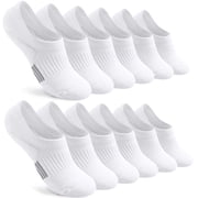 Womens Athletic No Show Socks Low Cut Non-Slip Thin Liner Socks Invisible Hidden Socks for Flats, White