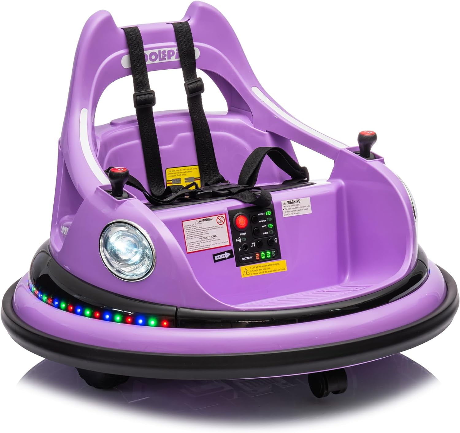 YOMYM 12V 2Speeds Electric Ride On Bumper Car for Kids & Toddlers 1.5