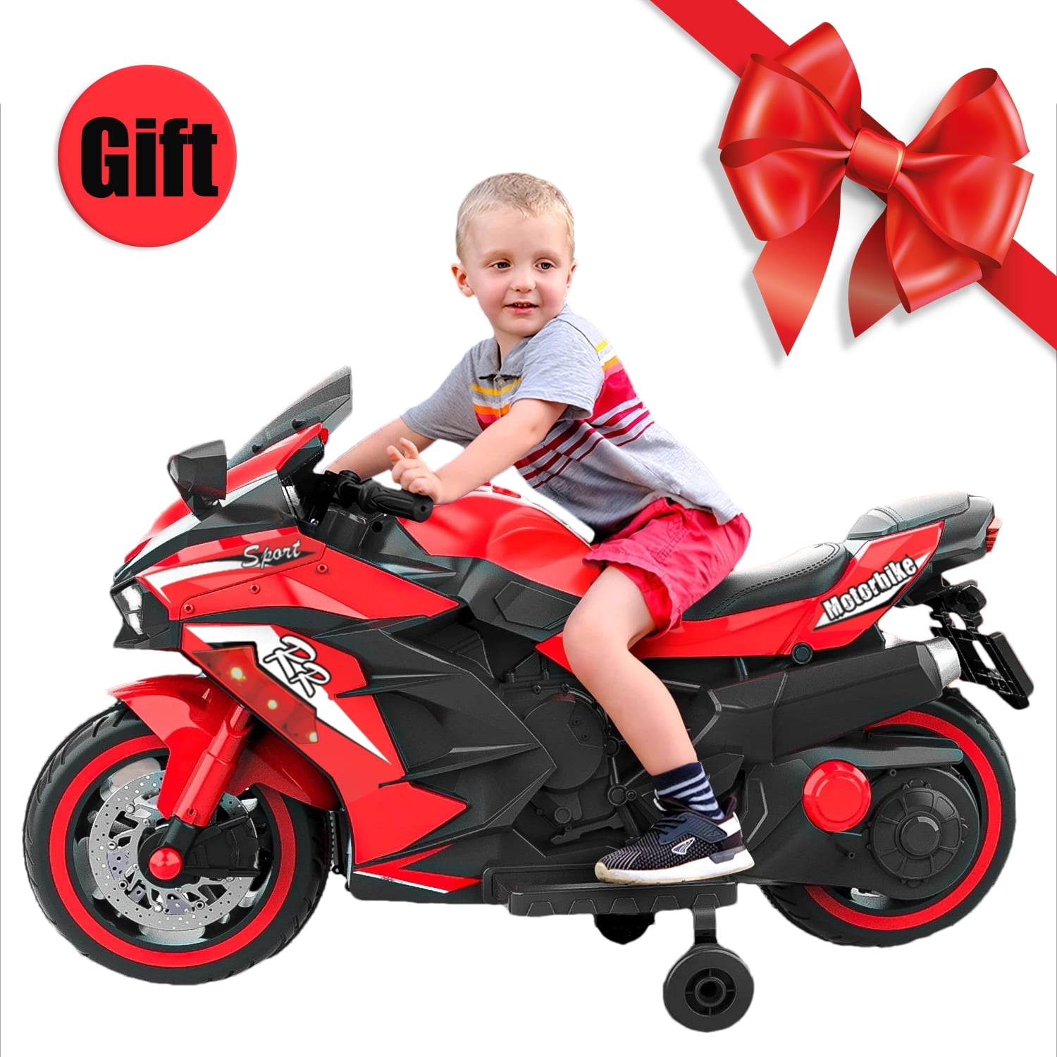 YOMYM Motorcycle for Kids Ride on Toy  Motorbike for Kids  Boy Girl Ages 3-6