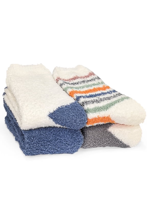 4 Pairs Fuzzy Cozy for Womens Fluffy Cozy Winter Warm Fuzzy Crew Socks
