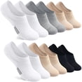 thumbnail image 1 of YOMYM 6 Pairs No Show Socks Womens Cushioned Low Cut Athletic Hidden Liner for Sneakers Ankle Running Socks, 1 of 7