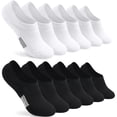 thumbnail image 1 of YOMYM 6 Pairs Womens No Show Socks Liner Socks Nonslip Liner Invisible Hidden Thin Socks, 1 of 7