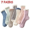 thumbnail image 1 of YOMYM 7 Pairs Fuzzy Socks for Women Cozy Fluffy Winter Slipper Warm Socks, 1 of 10