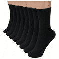 thumbnail image 1 of YOMYM 8 Pairs Crew Socks Casual Calf Socks, Athletic Cushion Running Sock for Womens, Black, 1 of 7