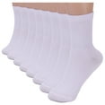 thumbnail image 1 of YOMYM 8 Pairs Women's Thin Cotton Crew Socks Soft Athletic Work Crew Socks, White, 1 of 7
