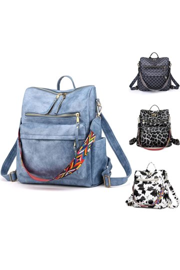 Blue Fashion Backpack Purse Multipurpose Design Convertible Satchel Handbags YOMYM Women main image 4