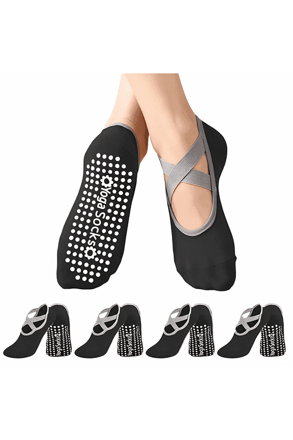 Grip Pilates Socks for Women Yoga Socks with Grips Open Top Non Slip Grippy Socks for Barre, Ballet, Barefoot Workout
