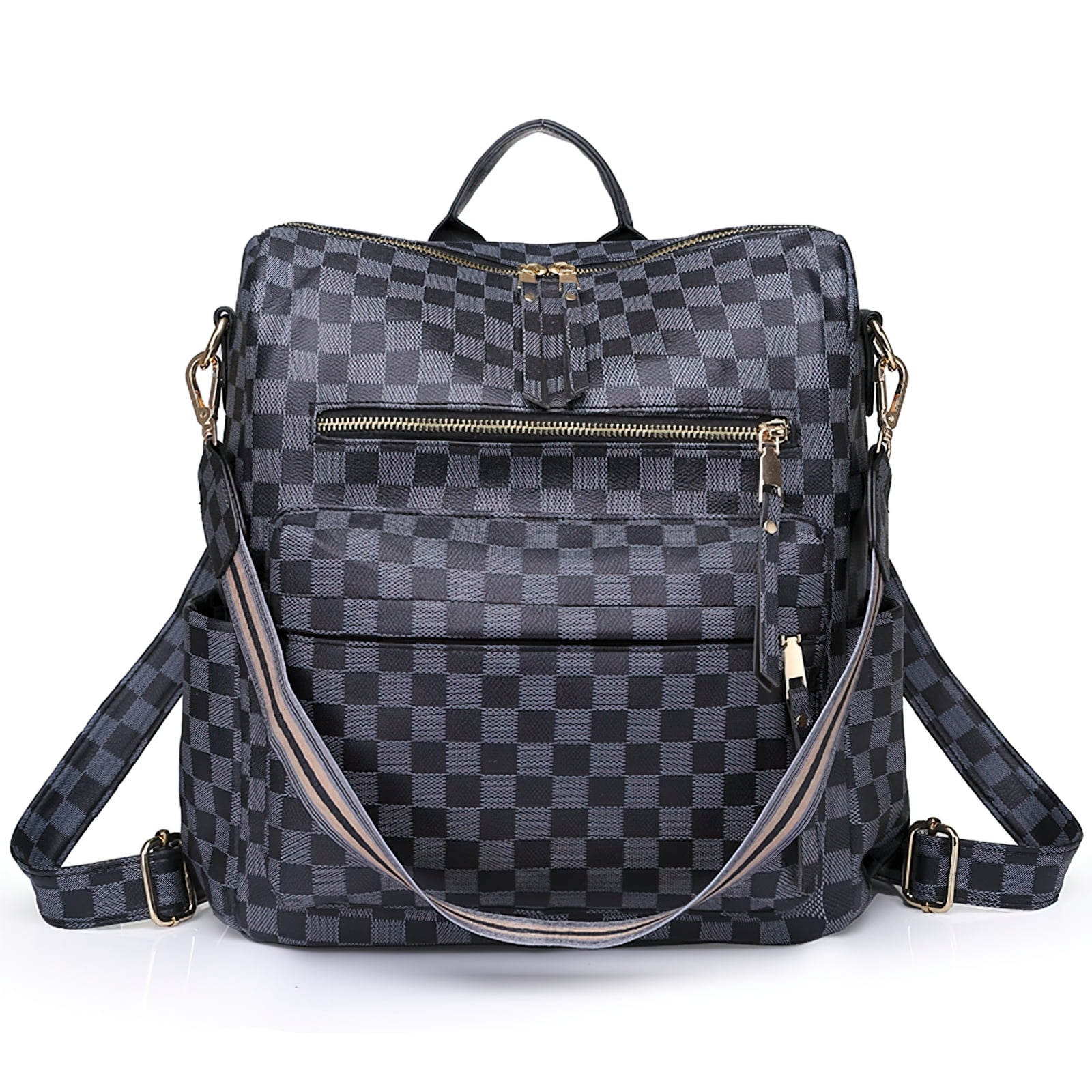 YOMYM PU Leather Women Backpack Travel Bag, Purses Multipurpose Design ...