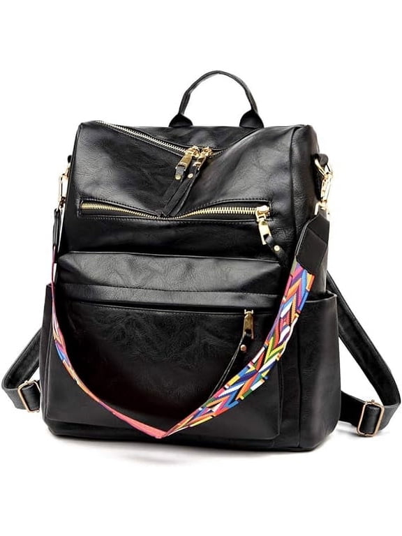PU Leather Backpack Purse For Women Convertible Ladies Fashion Casual Large School Shoulder Bags