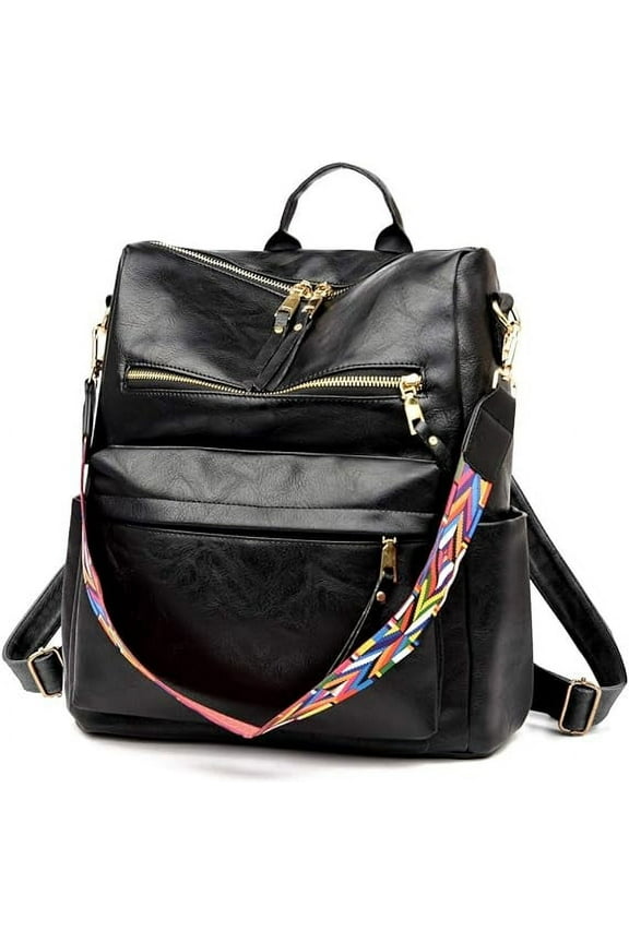 PU Leather Backpack Purse For Women Convertible Ladies Fashion Casual Large School Shoulder Bags