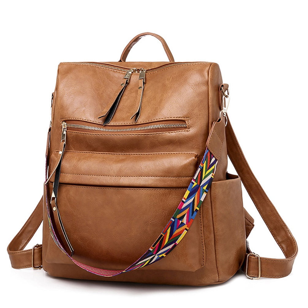 YOMYM PU Leather Women Backpack Travel Bag, Purses Multipurpose