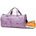 thumbnail image 1 of YOMYM Weekender Bags for Women, Travel Bag Carry on Gym Bag Waterproof Duffel Bag with Trolley Sleeve Pocket, Purple, 1 of 10