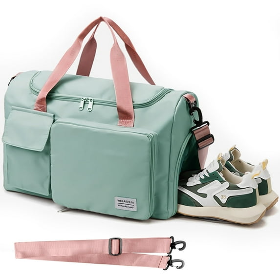 YOMYM Small Gym Bag for Women, Travel Duffle Bag Carry On Weekender Bag with Shoe Compartment
