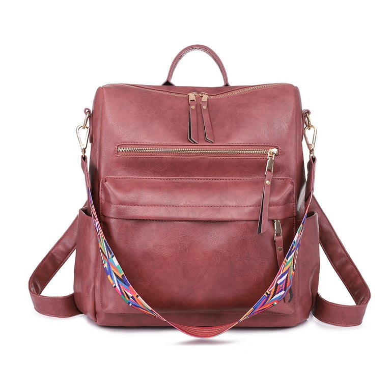 Yomym Women Backpack Purse Fashion Travel Bag Multipurpose Designer Handbag Ladies Satchel PU Leather Shoulder Bags,Pink, Women's, Size: 12.6*5.51*