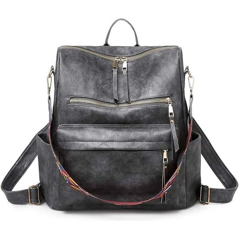 BATE Women Backpack Purse PU Leather Fashion Design Travel Backpack Fashion  Shoulder Handbag,Pink