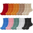 thumbnail image 1 of YOMYM 10 Pairs Socks Womens Crew Elastic Ankle Cotton Socks Aesthetic Lightweight Low Cut Gifts for Women, 1 of 7