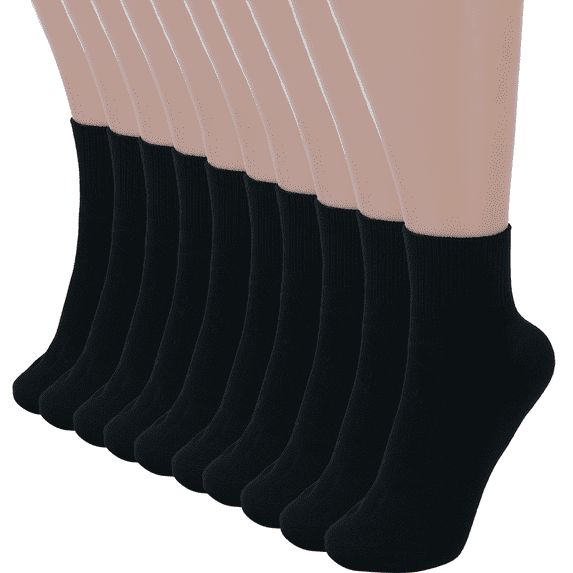 YOMYM Women Crew Socks, Soft Cotton Dress Socks Pack Athletic Socks for Women, Size 5-9, 10 Pairs
