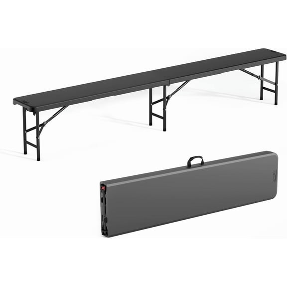 YONCHEN Folding Bench, Plastic Portable Outdoor Indoor Multipurpose with HDPE Tabletop, 1-Pack, 8 Feet
