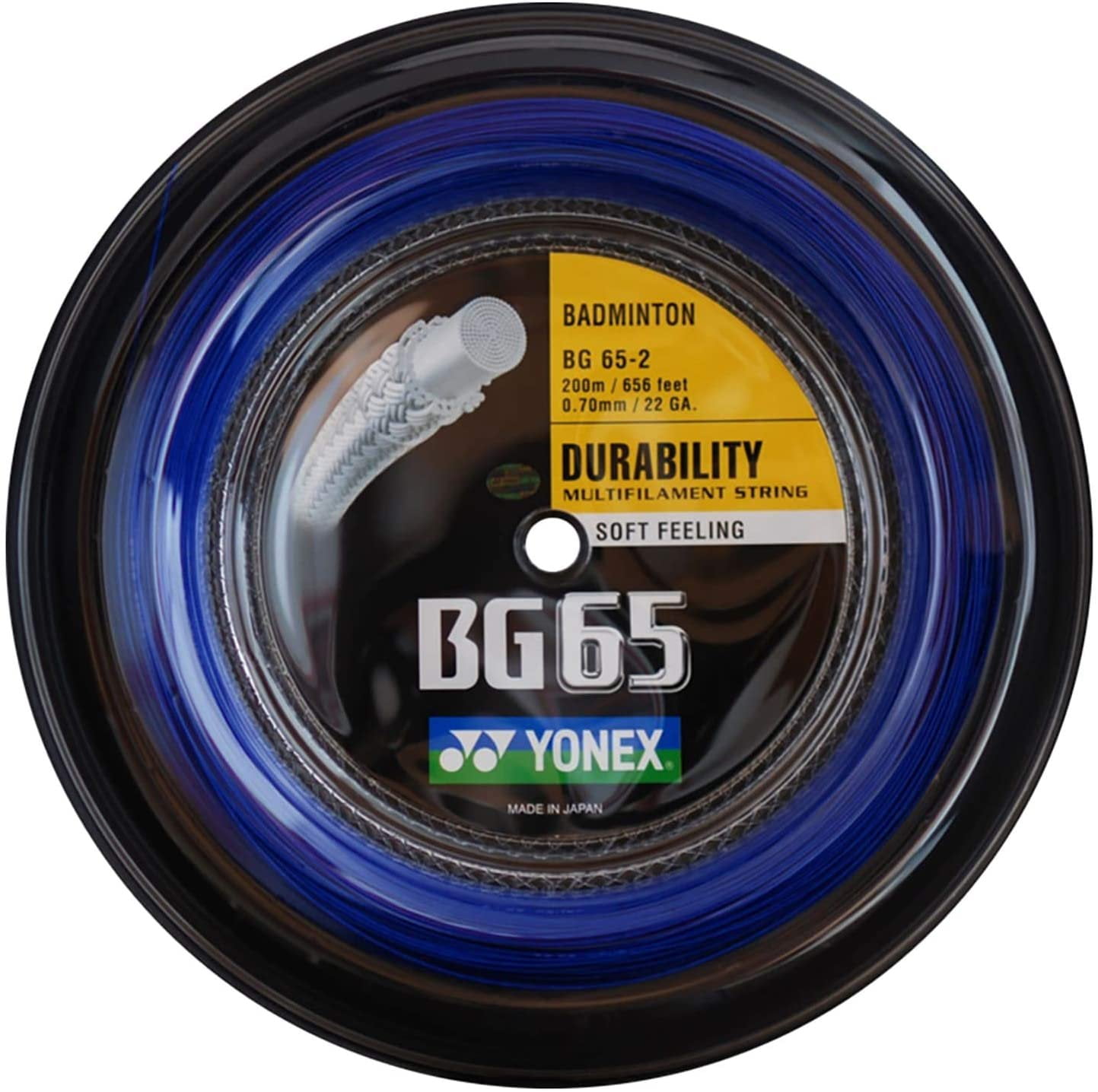 YONEX BG 65 200m 660 ft Badminton Strings REEL Royal Blue, 